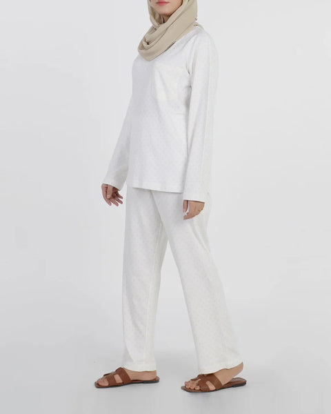 Eminent Women's Full Sleeves Night Suit - White