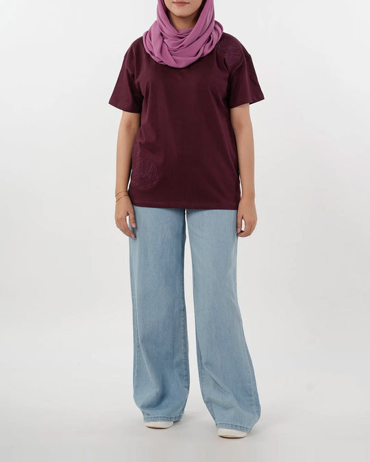 Eminent Women's Half Sleeves T-Shirt - Burgundy