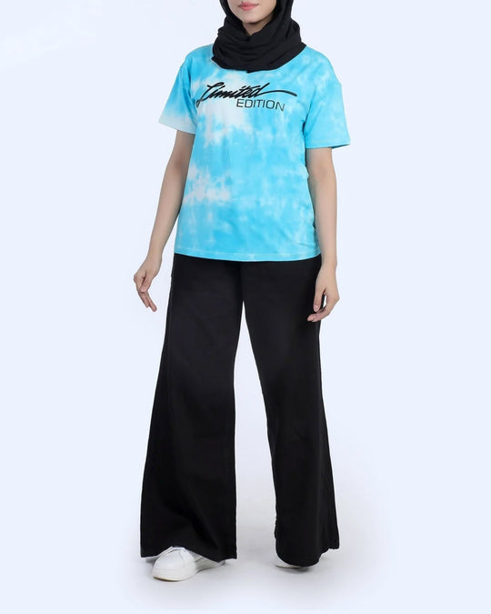 Eminent Women's Half Sleeves Printed T-Shirt - Aqua