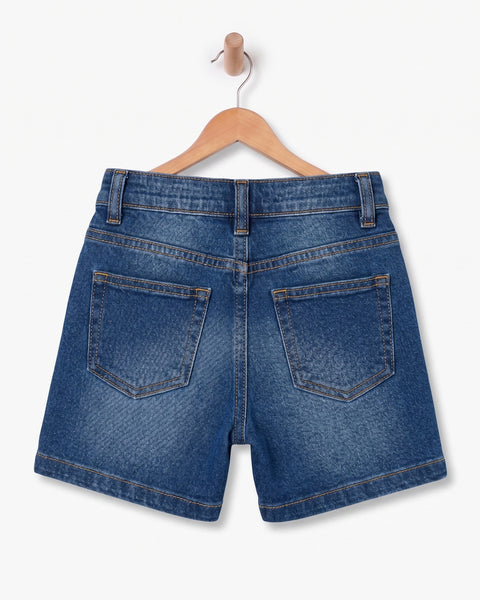 Newborn Girls' Embroidered Denim Shorts