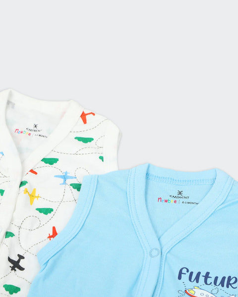 Newborn Boys Sleeves Less Vest Pack of 2