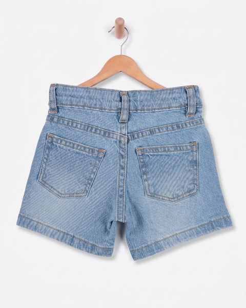 Newborn Girls' Embroidered Denim Shorts