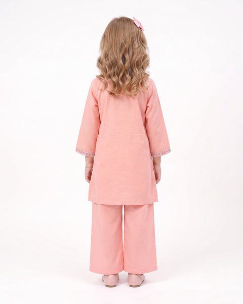 Girls' Essentials Embroidered Dyed 2pc Suit