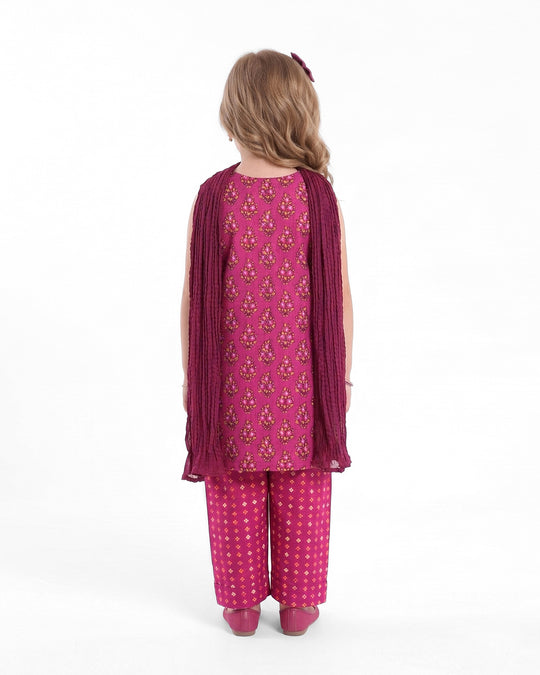 Girls' Essential Printed 3 Pcs Suit