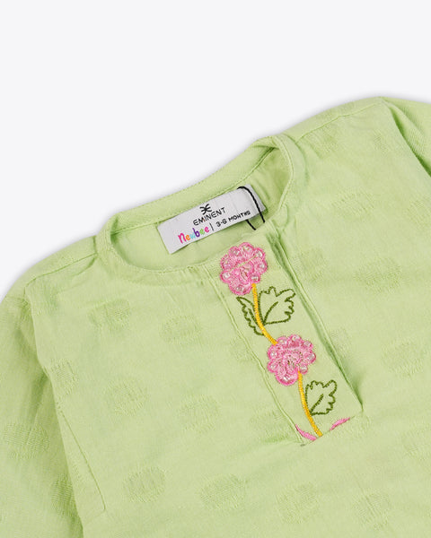 Newborn Ethnic Essentials Embroidered 2 Pc Suit