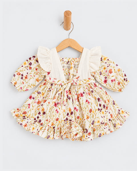Newborn Girls Casual Printed Frock
