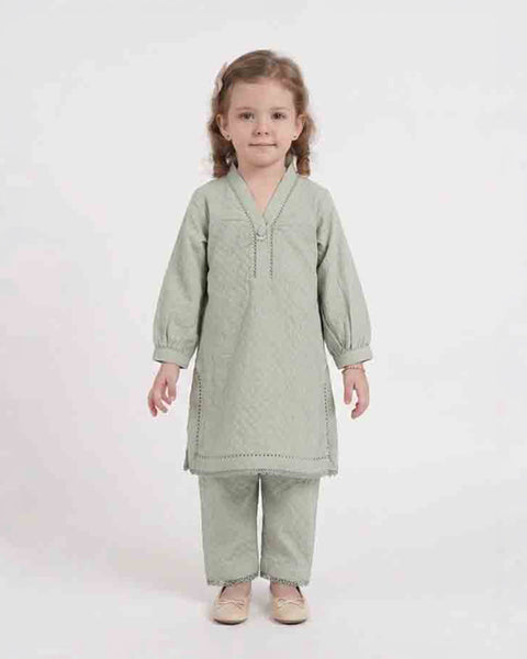 Girls' Essentials Embroidered 2Pc Suit