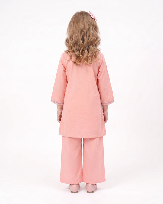 Girls' Essentials Embroidered Dyed 2pc Suit