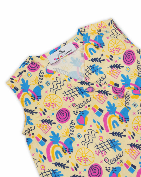 Newborn Girls' Ethnic Fusion Printed 2 Pc Suit