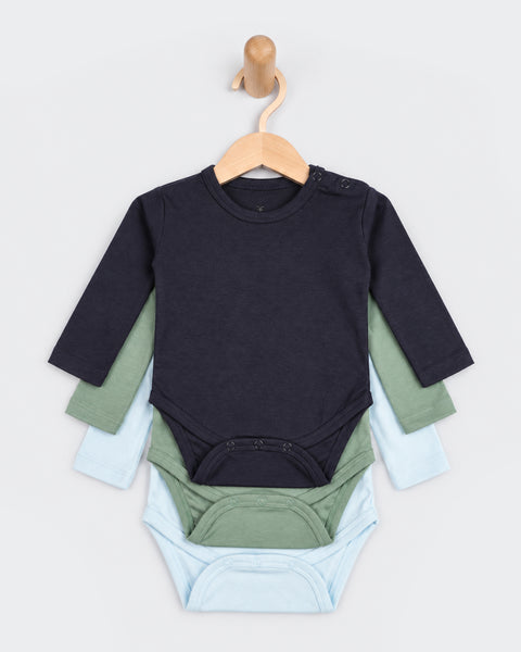 Newborn Boys Knitted Bodysuit - 3 Pc