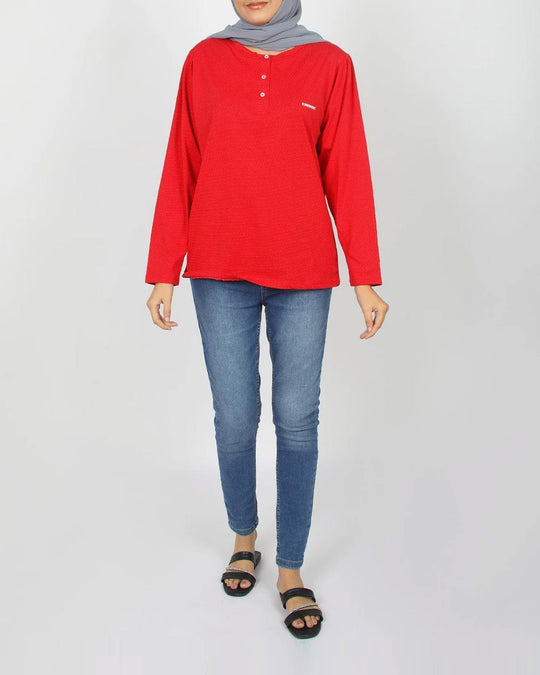 Eminent Women's Full Sleeves T-Shirt - Red