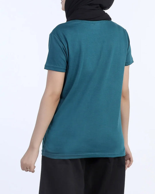 Eminent Women's Printed Half Sleeves T-Shirt - Green