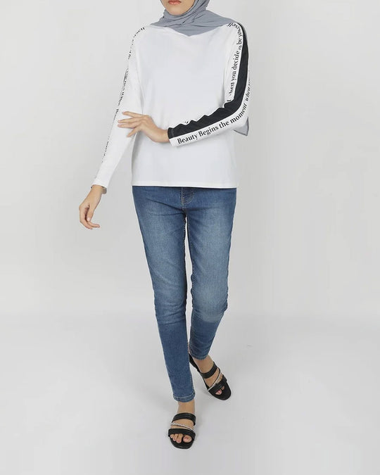 Eminent Women's Full Sleeves T-Shirt - White