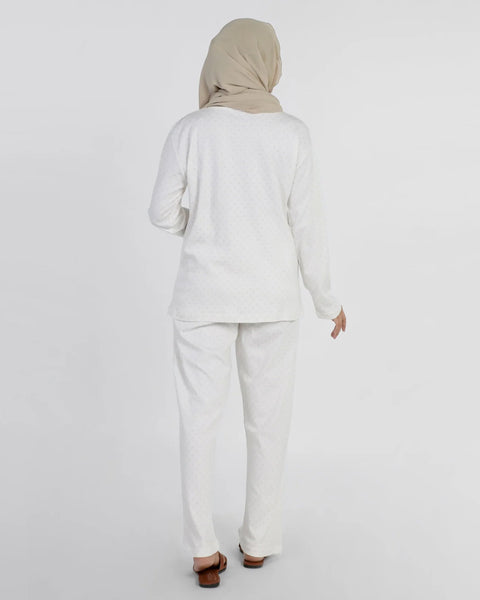 Eminent Women's Full Sleeves Night Suit - White