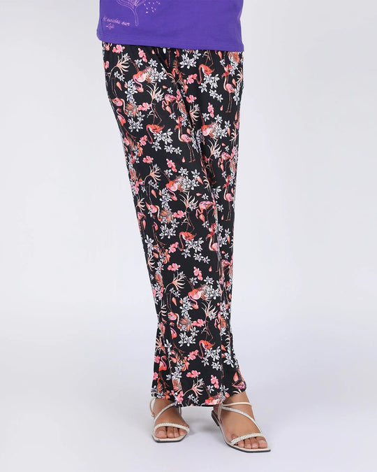 Eminent Women's Printed Pajama- Black