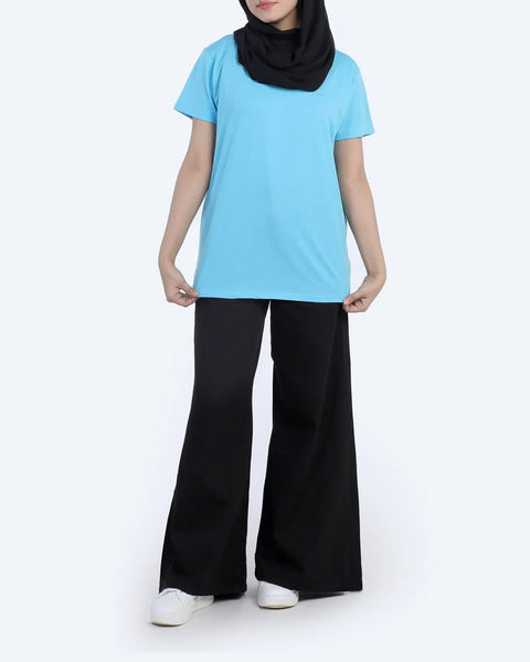 Women's Half Sleeves Printed T-Shirt - Navy Peony
