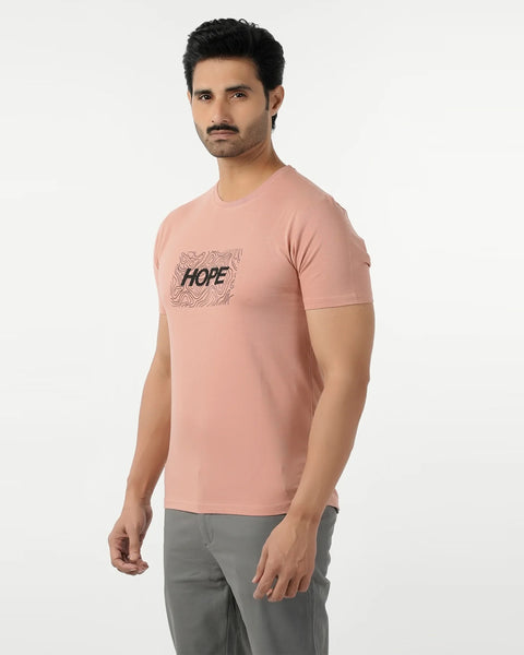 Men's Round Neck Half Sleeves Printed T-Shirt