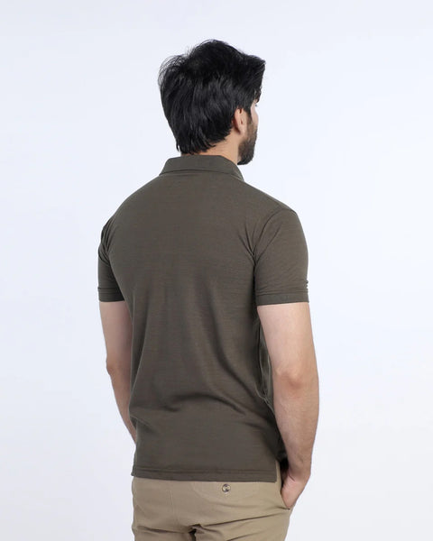 Men's Half Sleeves Polo Front Open Shirt