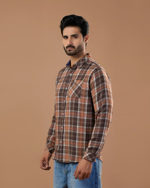 Twill Flannel Check Casual Shirt