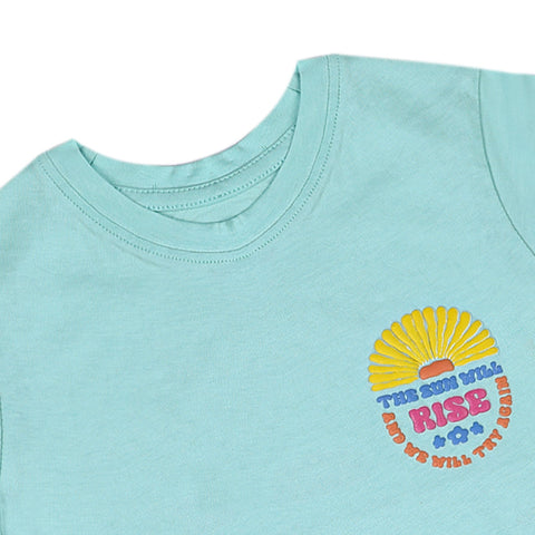 Eminent Girls Half Sleeves T-Shirt - Light Green, Girls T-Shirts, Eminent, Chase Value