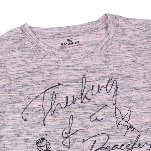 Eminent Girls Half Sleeves T-Shirt - Pink