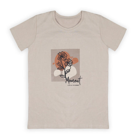 Eminent Women's Half Sleeves T-Shirt - Beige