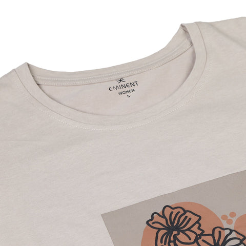 Eminent Women's Half Sleeves T-Shirt - Beige, Women T-Shirts & Tops, Eminent, Chase Value