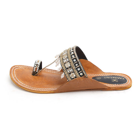 Eminent Women's Kolhapuri  Slipper - Black, Women Slippers, Eminent, Chase Value