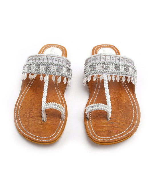 Eminent Women's Kolhapuri  Slipper - White, Women Slippers, Eminent, Chase Value