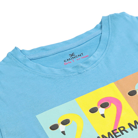 Eminent Girls Half Sleeves T-Shirt - Blue