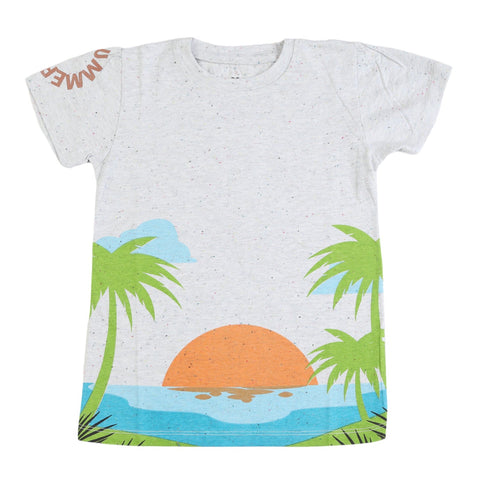 Eminent Girls Half Sleeves T-Shirt - Oatmeal, Girls T-Shirts, Eminent, Chase Value