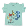 Eminent Girls Half Sleeves T-Shirt - Light Green