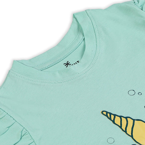 Eminent Girls Half Sleeves T-Shirt - Light Green, Girls T-Shirts, Eminent, Chase Value