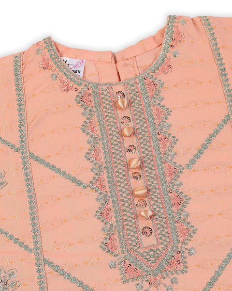 Eminent Girls Embroidered 3Pcs Shalwar Suit - Peach, Girls Shalwar Kameez, Eminent, Chase Value