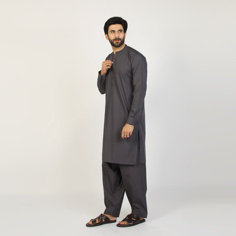 Eminent Men's Trim Fit Shalwar Suit - Grey, Men's Shalwar Kameez, Eminent, Chase Value