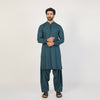 Eminent Men's Trim Fit Embroidered Shalwar Suit - Green