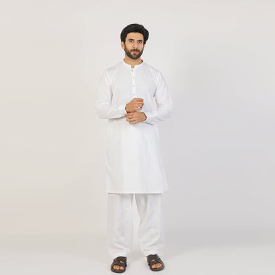 Eminent Men's Trim Fit Shalwar Suit - White, Men's Shalwar Kameez, Eminent, Chase Value