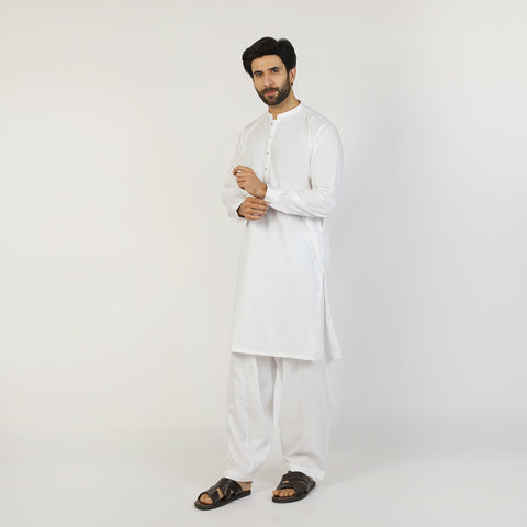 Eminent Men's Trim Fit Shalwar Suit - White, Men's Shalwar Kameez, Eminent, Chase Value
