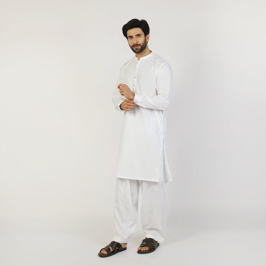 Eminent Men's Trim Fit Shalwar Suit - White, Men's Shalwar Kameez, Eminent, Chase Value