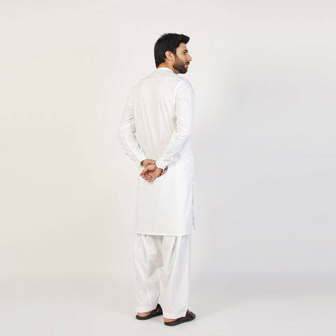 Eminent Men's Trim Fit Shalwar Suit - White, Men's Shalwar Kameez, Eminent, Chase Value