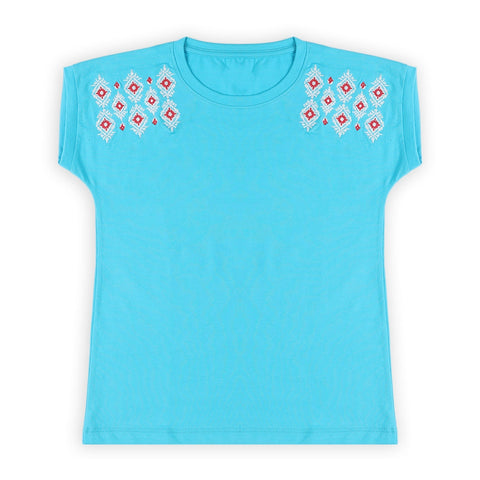 Eminent Girls Half Sleeves T-Shirt - Blue, Girls T-Shirts, Eminent, Chase Value