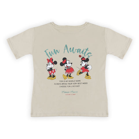 Eminent Girls Half Sleeves T-Shirt - Beige, Girls T-Shirts, Eminent, Chase Value