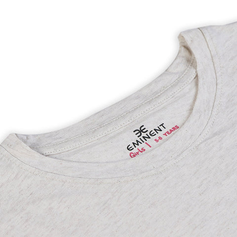 Eminent Girls Half Sleeves T-Shirt - Oatmeal, Girls T-Shirts, Eminent, Chase Value