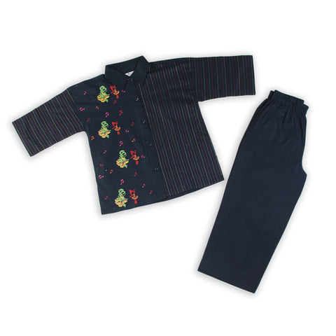 Eminent Girls Embroidered 2 Pcs Suit - Dark Blue