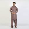 Eminent Men's Kameez Shalwar Plain Suit - Warm Grey