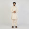 Eminent Men's Trim Fit Embrioded Shalwar Suit - Fawn