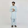 Eminent Men's Trim Fit Embrioded Shalwar Suit - Sky Blue