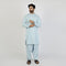 Eminent Men's Trim Fit Embrioded Shalwar Suit - Sky Blue