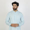 Eminent Men's Trim Fit Embrioded Shalwar Suit - Sky Blue