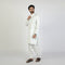 Eminent Men's Trim Fit Embrioded Shalwar Suit - White